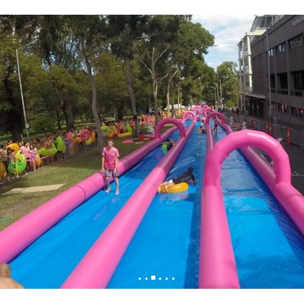 Amazing Huge Inflatable Water Slides City Long Printing Logo