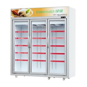 1224L Compact Upright Freezers 3 Glasses Doors With Heater Auto Demist