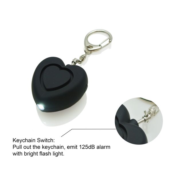 130dB Personal Security Alarms 40.5*23.5mm Emergency Keychain LED Light Self