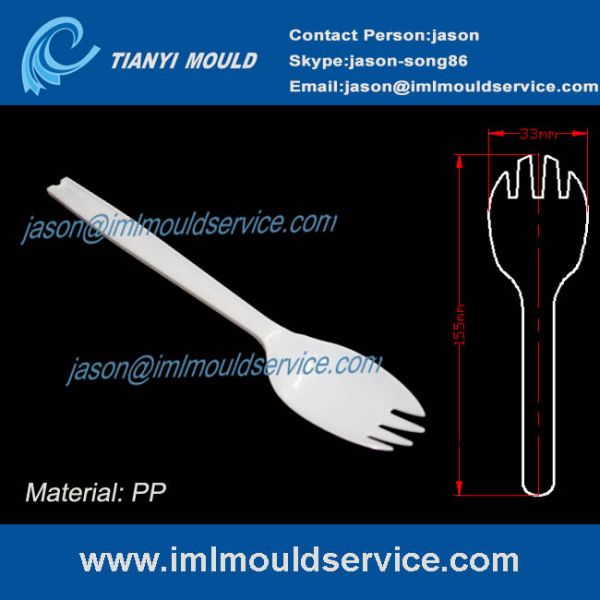 multifunctional 155mm disposable plastic sporks/fork/spoon with PP material