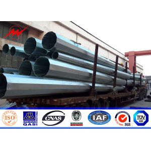 Double Cross Arm Round 69kv 10m joint type Steel Utility Pole Explosion - proof