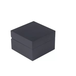 Customized Black Matte Single Watch Boxes Pu Leather Square Wooden