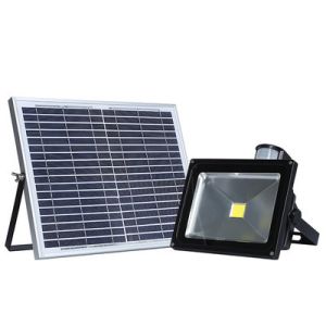 Outdoor 10W Solar Powered LED Security Flood Light With PIR Motion Sensor