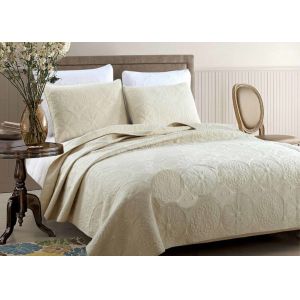 Customized Full Size Quilt Country Style 3 Pcs Disk Embroidered Coverlet And