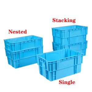 Stackable Plastic Moving Box Crate Industrial Plastic Produce Crates 595x395x300
