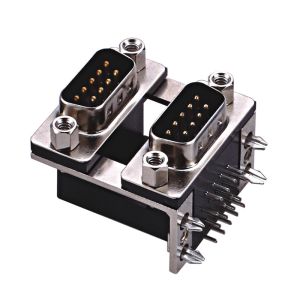 D type  two part  with fork Right Angle Dual Row D Sub Connector PBT black 15 Pin wcon ROHS