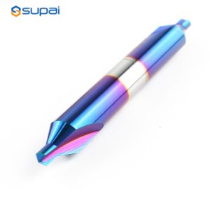 Solid Carbide Center Drill Bit 30 60 90 120 Degree With Coating For Steel