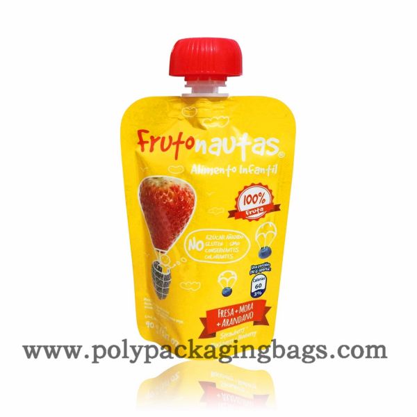 Quality Gravure Printing 0.18mm Fruit Juice Pouch With Suction Nozzle wholesale