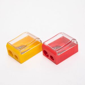 Fancy PS Plastic Double Hole Sharpener Metal Sharp Blades