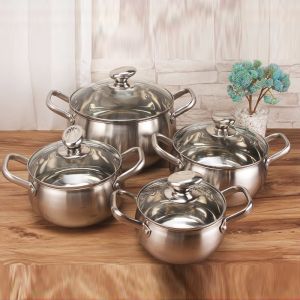 Custom Pots And Pans Pots Set Kitchen 12pcs Cooking Pots 3 Layer Bottom Ollas