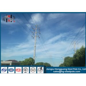 35KV Anti - Rust Polygonal Electrical Power Pole Transmission Flange Connected