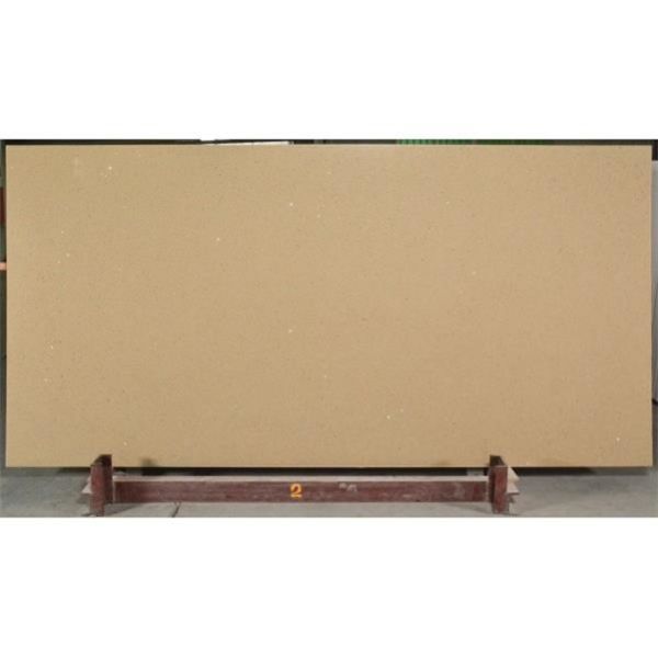 Shiny 3000*1400MM British Tan Colored Glass Countertop Quartz
