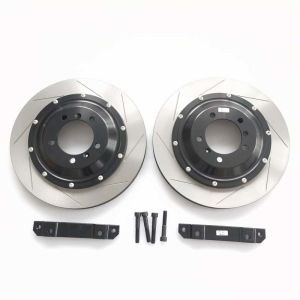 China Round Cast Iron Brake Disc 380*32 Slot Center Bell Bracket For Porsche 997 on sale