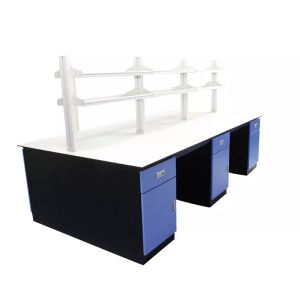 Solid Physiochemical Board Laboratory Island Bench Steel Sheet Science Lab Desk