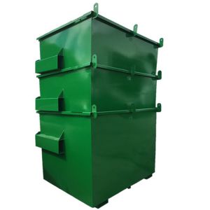 1.5m Open Top Waste Skip Bins Stackable Waste Management Skip Bins