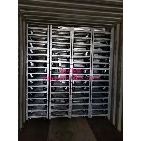 Quality Transporting Dutch Trolley Shelves Danish Flower Pot Cart Garden Center Display Rack wholesale