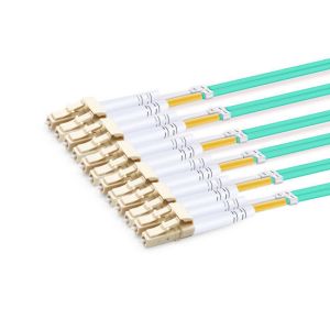 3m (10ft) MPO Female to 6 LC UPC Duplex OM3 50/125 Multimode Fiber Breakout