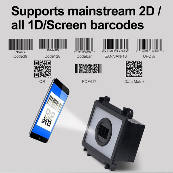 Embedded QR Bar Code Scanner with Fast Trigger Instant Decoding for User-Friendly Ops