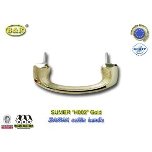 European Style Zamak Coffin Handles H002 gold color 17.5*6.3cm bolt install