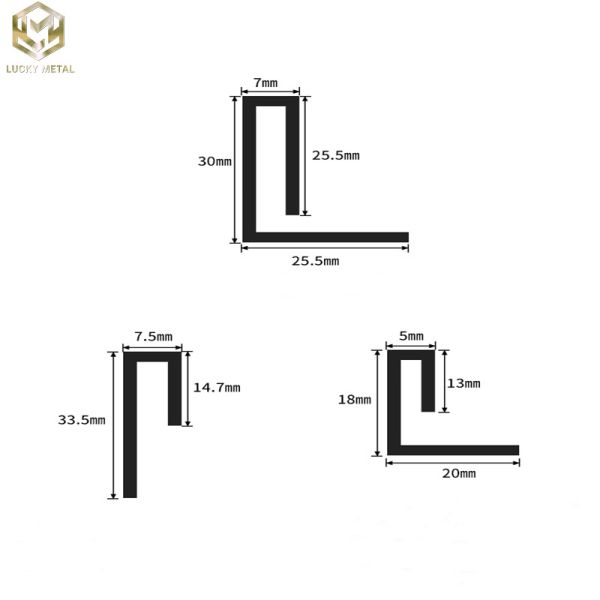 Tile Trim Aluminum Extrusion Profiles Channel Floor Side