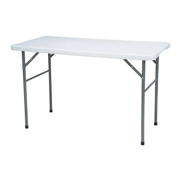 122*61*74CM White Plastic Folding Table With Adjustable Height For Outdoor