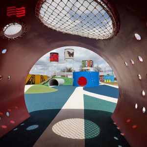 SCULPTURE of Outdoor Children's Playground Construction and Park Amusement