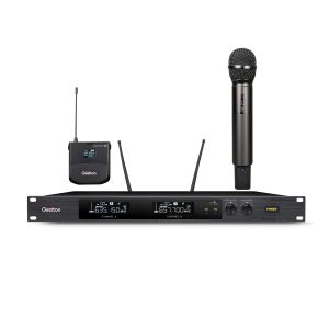 EIA 19" 1U UHF Wireless Microphone Dual Channel PLL Synthesized CE ROHS