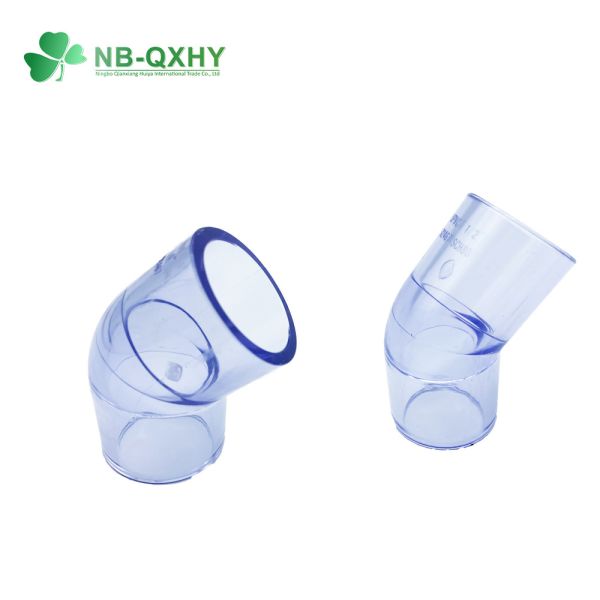 1/2" 1" Inch Sch80 D2467 Plastic UPVC Transparent Clear Elbow Tee Pipe Fittings for Water Supply