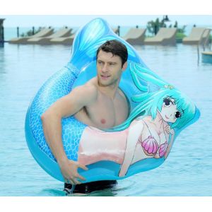 Heavy Duty Inflatable Mermaid Tail , Inflatable Pool Raft Beautiful Shape