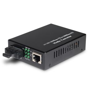 Cheap SFP To RJ45 Fiber Optic Media Converter Single Mode Simplex Duplex 10M 100M for sale