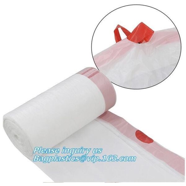 Quality drawstring trash bags on roll disposable bag in compostable, Eco-friendly Roll Drawstring Compostable Biodegradable Garb wholesale