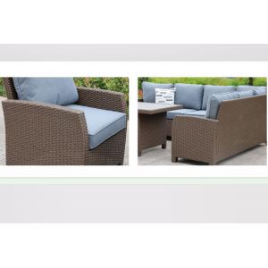 HW1014 Conversation Sectional Sofa Set Patio Furniture Sets Rattan Wicker
