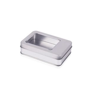 Antirust Lightweight Printed Tin Boxes With Hinged Lid Multipurpose