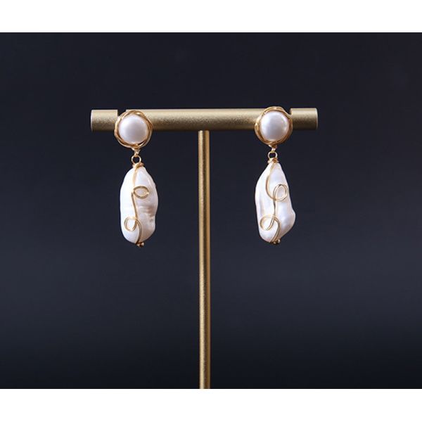 Vintage Circle Earrings For Women Irregular Baroque Pearl Earring Natural Baroque Pearl Earring Jewelry Set Gift