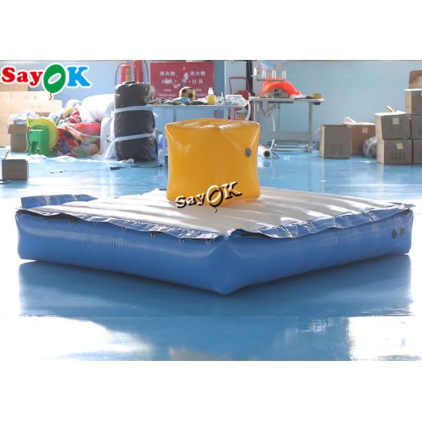 Custom 2x2m Inflatable Amusement Park Blue Cube Blow Up Water Trampoline Backyard Water Toys