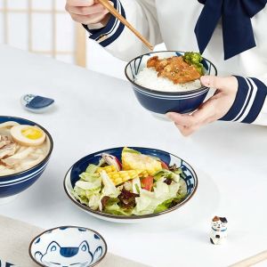 Ready To Ship In Stock Cat Ceramic Plate Tableware Flat Plate Dinner Plate