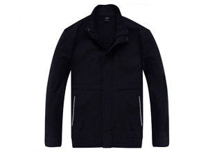 Classical Design Men's Black Work Coat Polyester Fiber Material With Uniform