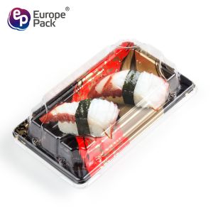 Eco-friendly disposable plastic square sushi tary for salmon