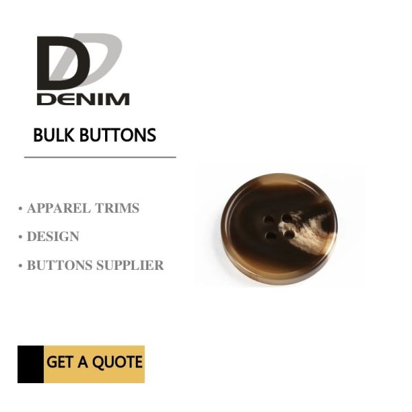 Quality Brown & White Plastic Bulk Buttons 32L 2H / 4H Horn Color For Skirt wholesale