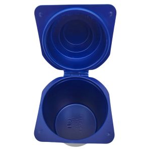 Recyclable Clamshell Plastic Packaging Round Blue Clamshell Plastic Box