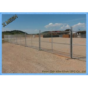 Galvanized Sturdy Temporary Mesh Fencing , Portable Chain Link Fence Steel Feet