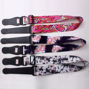 China Good quality Colorful 120-180cm Length Personalized polyester Dye sublimation  Guitar Straps small MOQ on sale