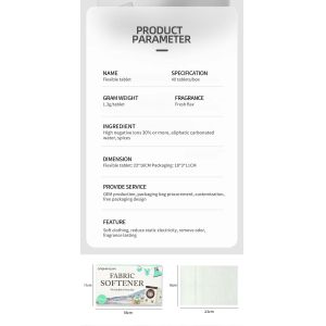 Portable Fabric Softener Dryer Sheets Custom Detergent Dryer Sheets