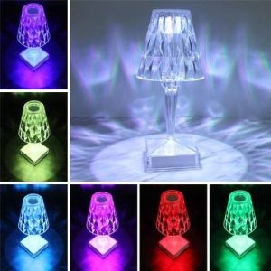 7x15.5cm Crystal Clear Bedside Table Lamp Luxury Decorative Diamond Table Lamp