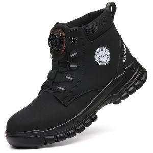 Wheat Security Work Boots Microfiber Leather Safety Boots With Stab-smash Steel