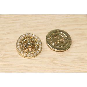 ODM Decorative Clothing Buttons Pearl Embedded 25mm Long Copper Material