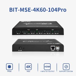 Cheap Bitvisus 1X4 &amp; 1X3 4K Multi-Screen Splicing Device EDID Programmable Video Processor BIT-MSE-4K60-104PRO for sale