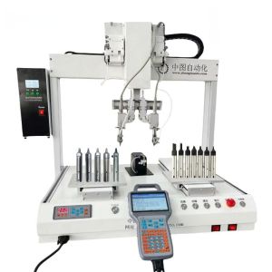 Double Platform Automatic Soldering Machine 360 Degrees Desktop Soldering Robot