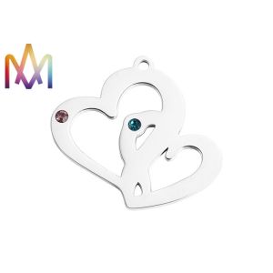 SS304 Hollow Double Heart Shape Pendant 25.5x28.5mm