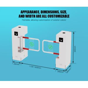 HCW Vertical Turnstile Gate with Facial Recognition Technology Compact Waist